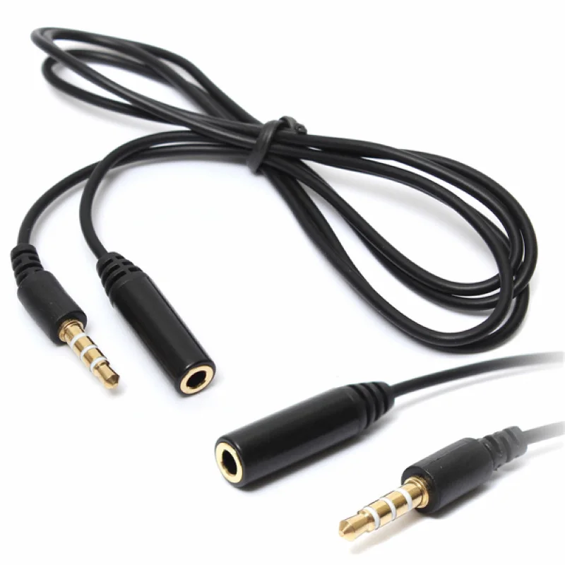 1Pc Male to Female Earphone Headphone Audio Extension Cable Black Cables For Accessories | Электроника