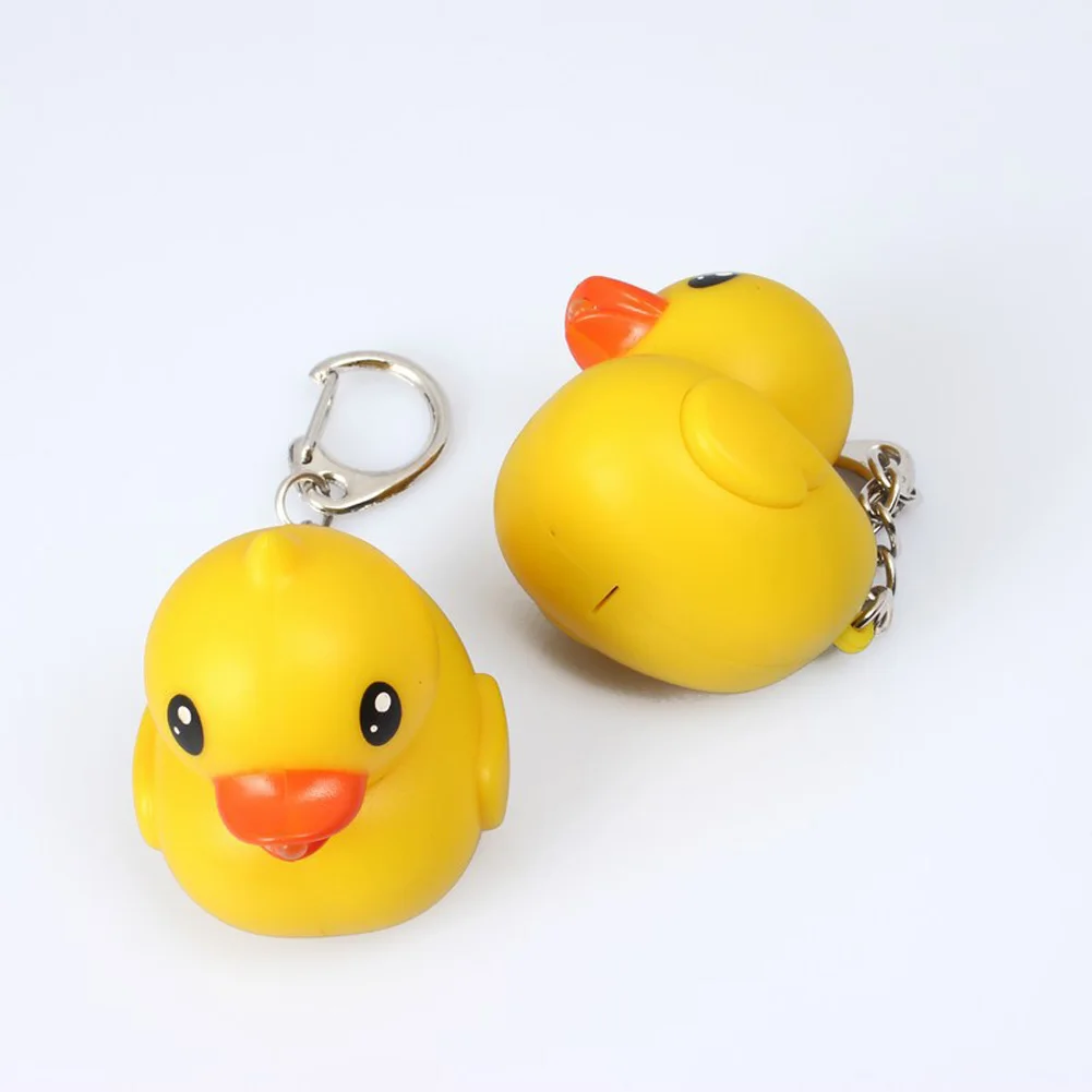 1 шт. милый пластиковый брелок с желтой уткой светодиодный фонарик забавный
