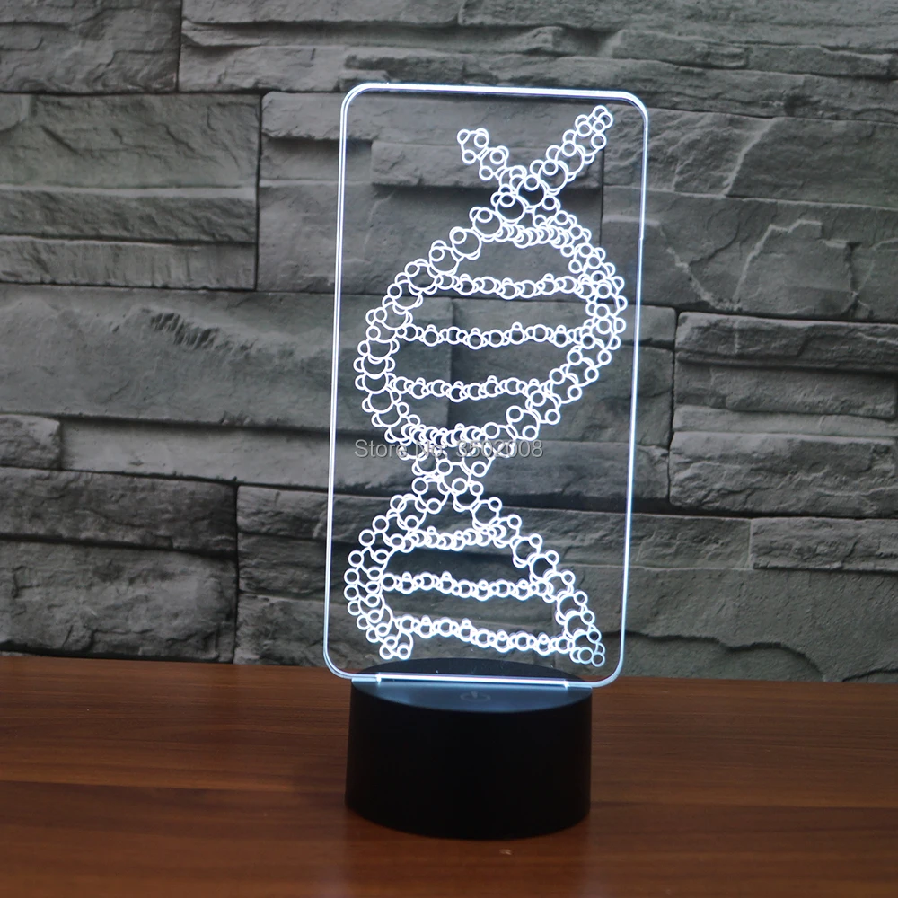 Креативный 3d сегмент DNA Красочный ночник 7 меняющихся цветов сенсорный