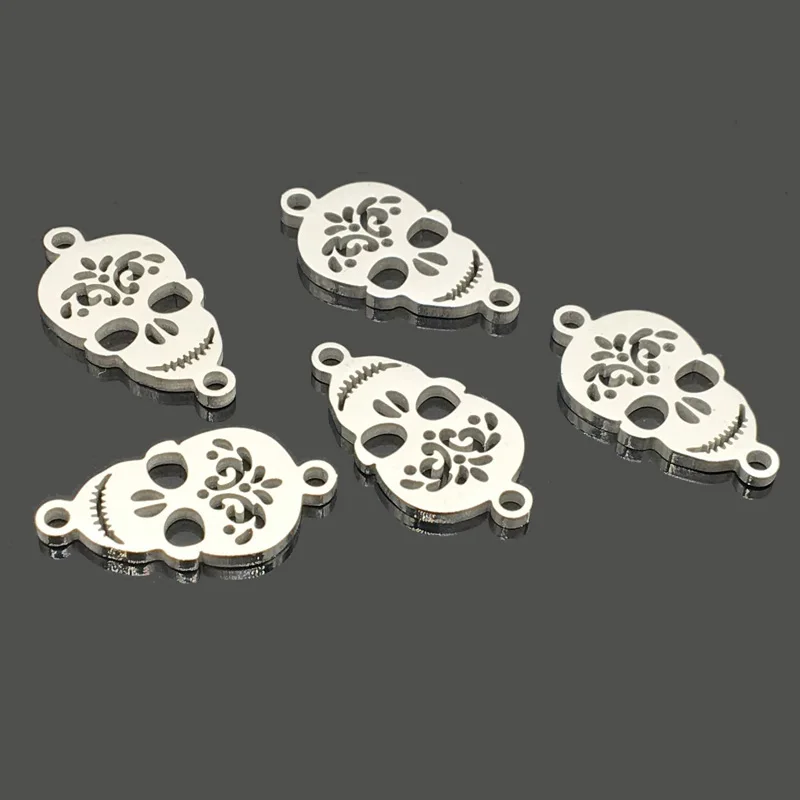skull 5 шт Семья нержавеющей стали Шарм кулон для DIY браслет ожерелье ювелирных изделий - Окраска металла: skull