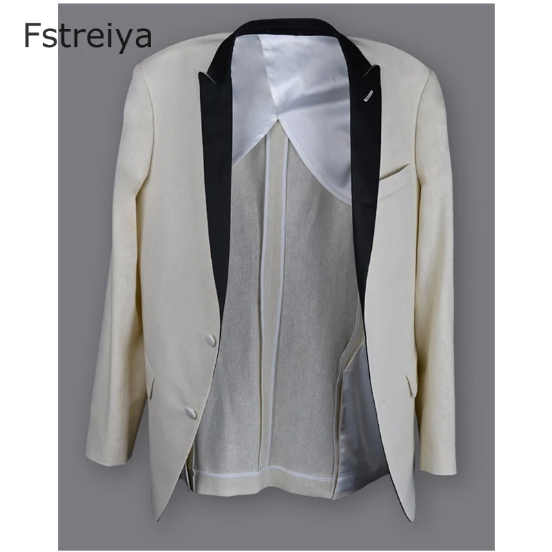 Мужской приталенный костюм на заказ белый смокинг Свадебный для мужчин одежда