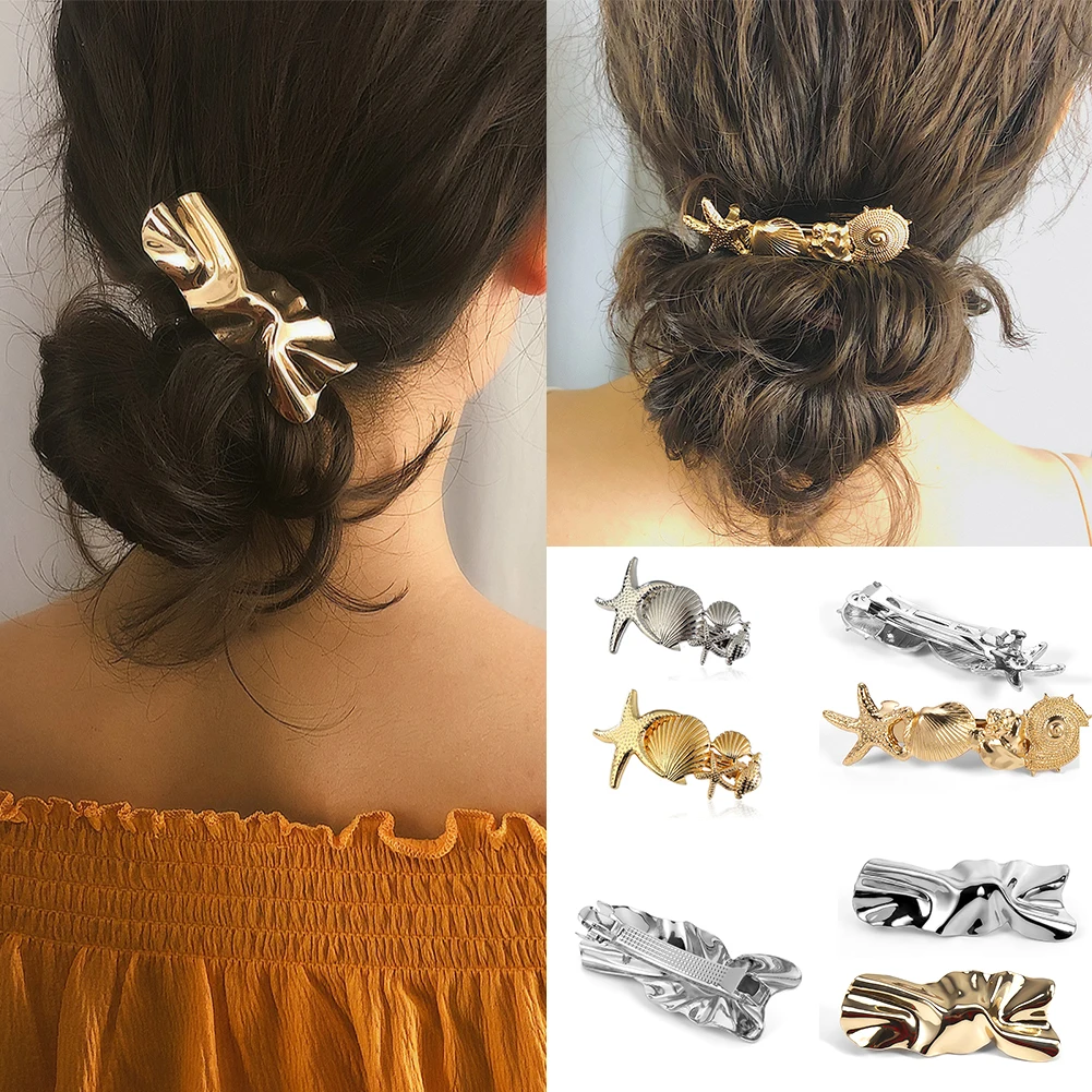 Женская заколка для волос в виде ракушек и морских звезд| |