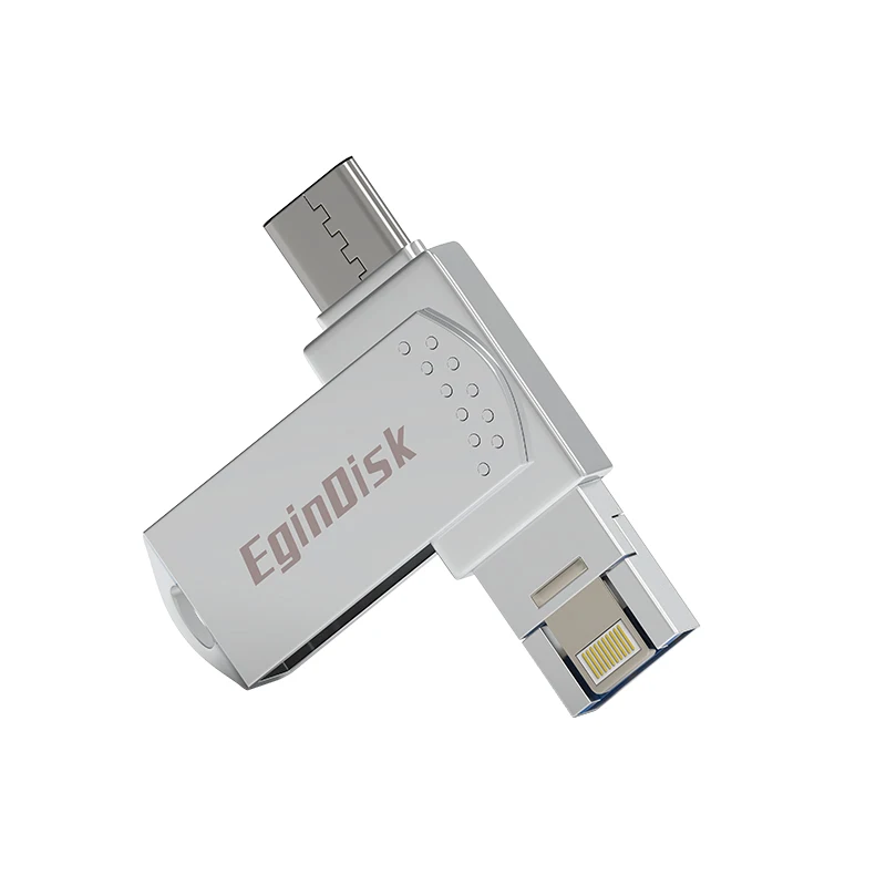 Серебристый Usb флеш-накопитель Lightning/TYPE-C для iPhone 6, 6 Plus, 7, 7 Plus, 8 Plus, X Usb-C, флешка для телефона Android, Usb флешка, 128 ГБ-8 Гб - Цвет: Серебристый