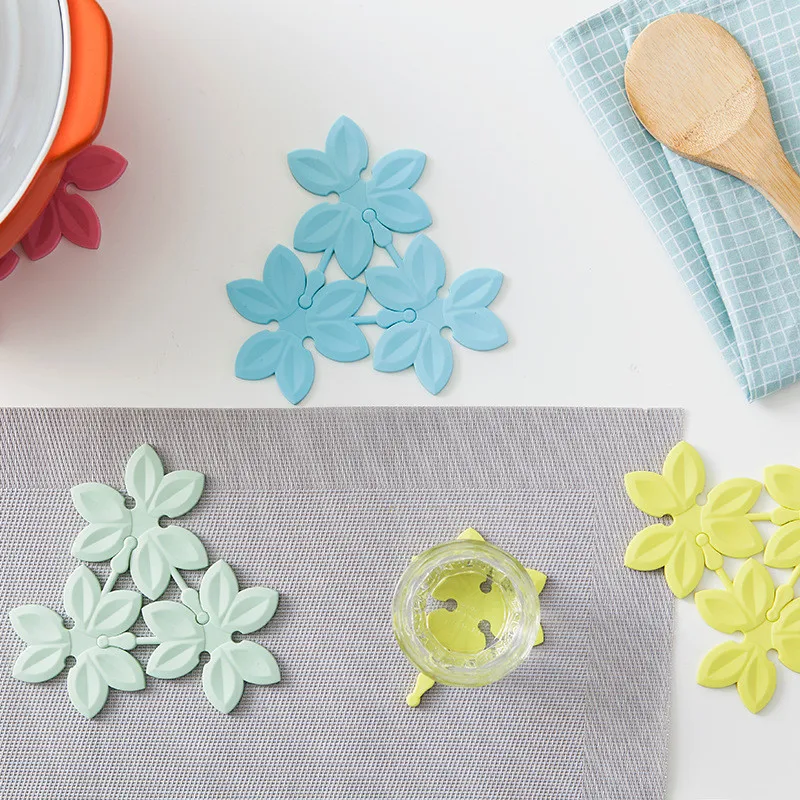 Нестандартный силиконовый подстаканник в форме лепестка кухонная подставка