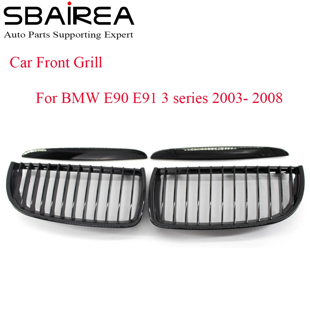 

Автомобильный гоночный гриль SBAIREA для BMW E90 E91 3 серии глянцевый черный 2005 2006 2007 2008 автомобильный передний гриль