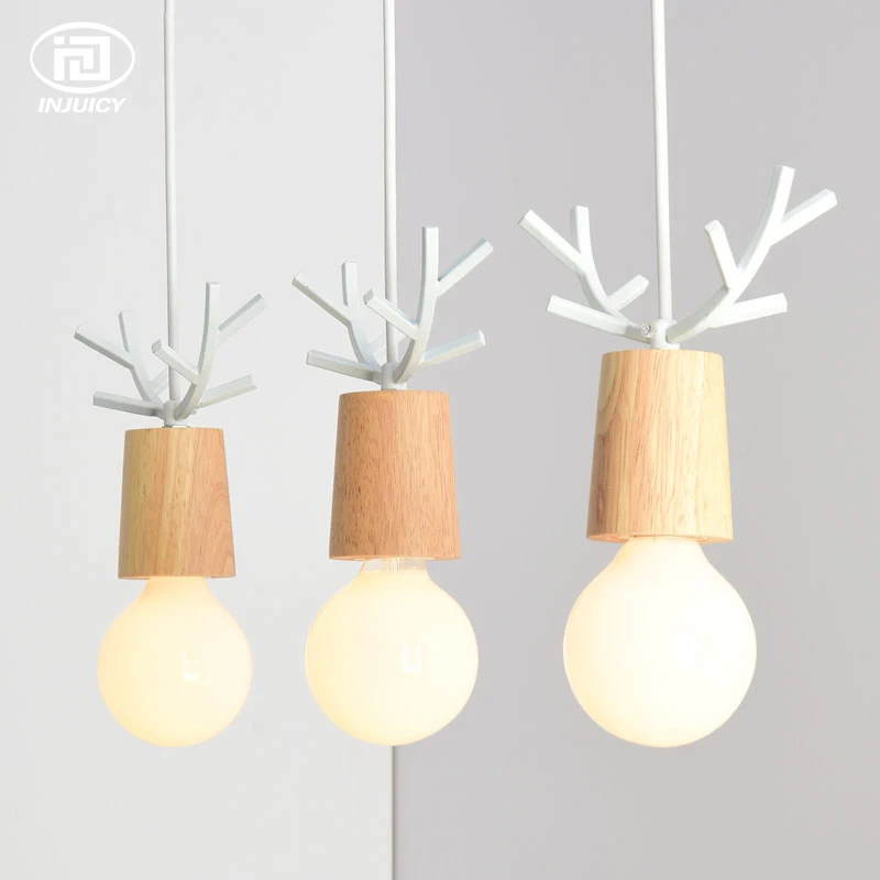 

Vintage Wooden Base Metal Pendant Lights Minimalist American Country Indoor E27 Led Ceiling Lamp for Living Room Bedrooms
