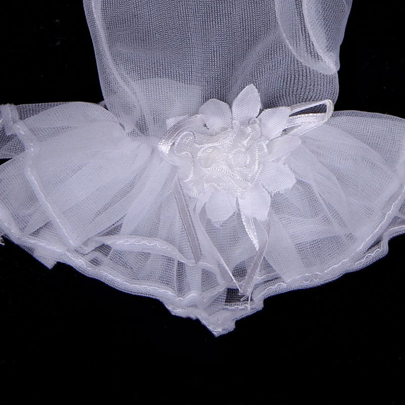 Модные Белые Свадебные перчатки Opera Finger роскошные кружевные свадебные с цветами