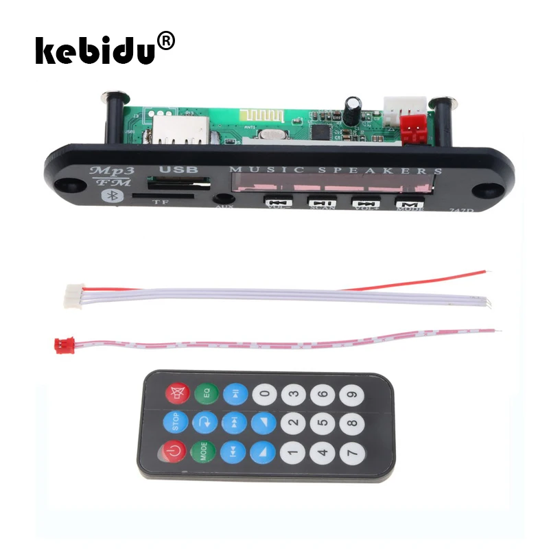 MP3 WMA декодер kebidu плата аудиомодуля с Bluetooth Беспроводная USB TF FM радио 5 В 12 для