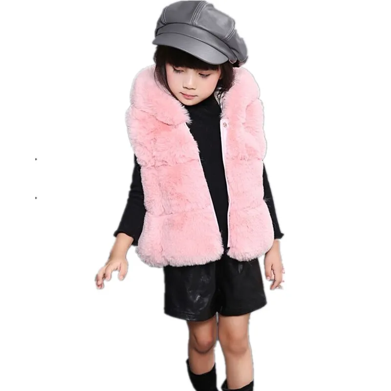 Luxury Baby Girl Clothing 2019 Autumn Winter Sleeveless Vest Faux Fur Coats Warm Thicker Hooded Cotton Cute Jackets N31 | Детская одежда