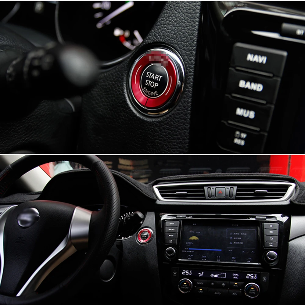 Автомобильный кнопка запуска двигателя декоративные Стикеры Накладка для Nissan X