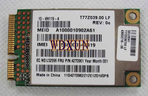 Разблокированная карта Gobi1000 FRU 42T0961 3G wwan 7 2 Мбит/с + GPS для ThinkPad X200 X301 | Компьютеры и
