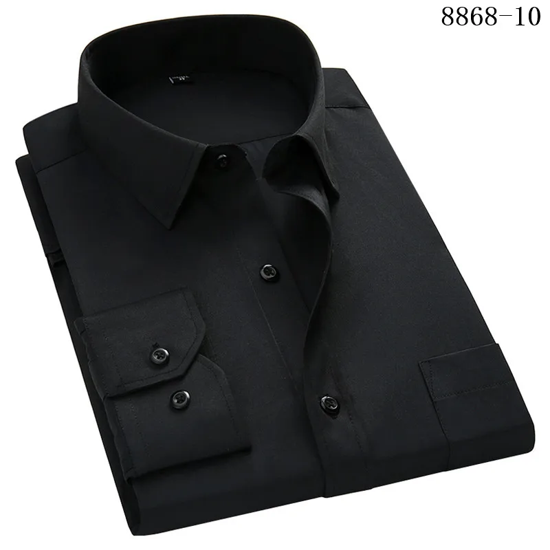 4XL 5XL 6XL 7XL большой размер мужская деловая Повседневная рубашка с длинными рукавами белая синяя Черная умная мужская деловая рубашка плюс