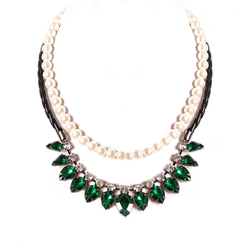 Hot new fashion flowery women's birthday party black chain tassel purple green pink necklace gift free shipping | Украшения и