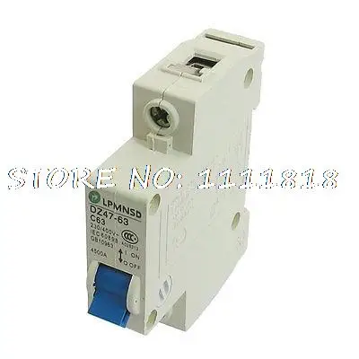 DIN Dail 1P перегрузки Proetction автоматический выключатель 230/400VAC 63A 4500A DZ47-63 C63 |
