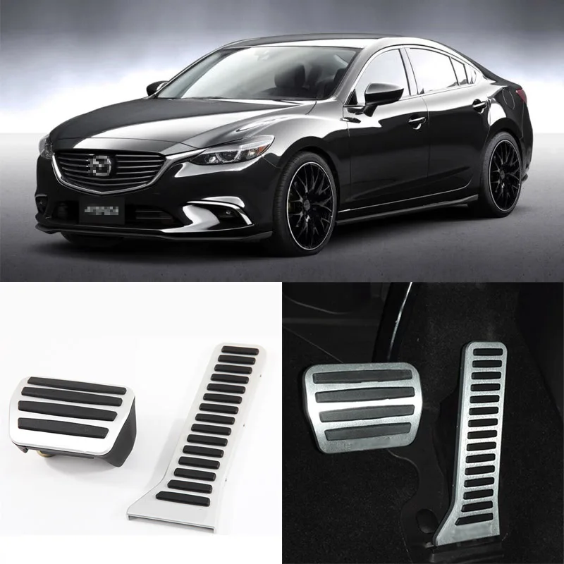 Абсолютно новый 2 шт. алюминиевый нескользящий чехол для педали газа тормоза Mazda 6