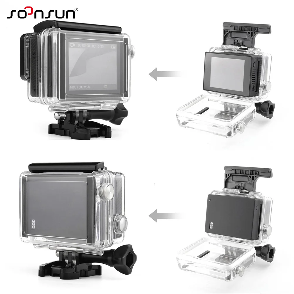 SOONSUN подводный водонепроницаемый чехол для дайвинга с задней крышкой BacPac GoPro Hero 4 3