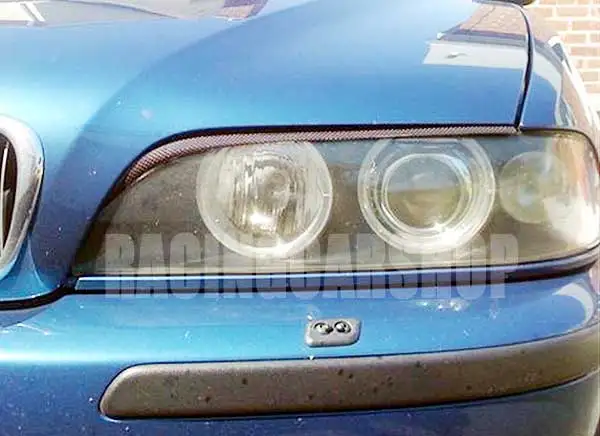 Настоящее углеродное волокно головное освещение Брови Веки 1 пара для BMW E39 525 528 530