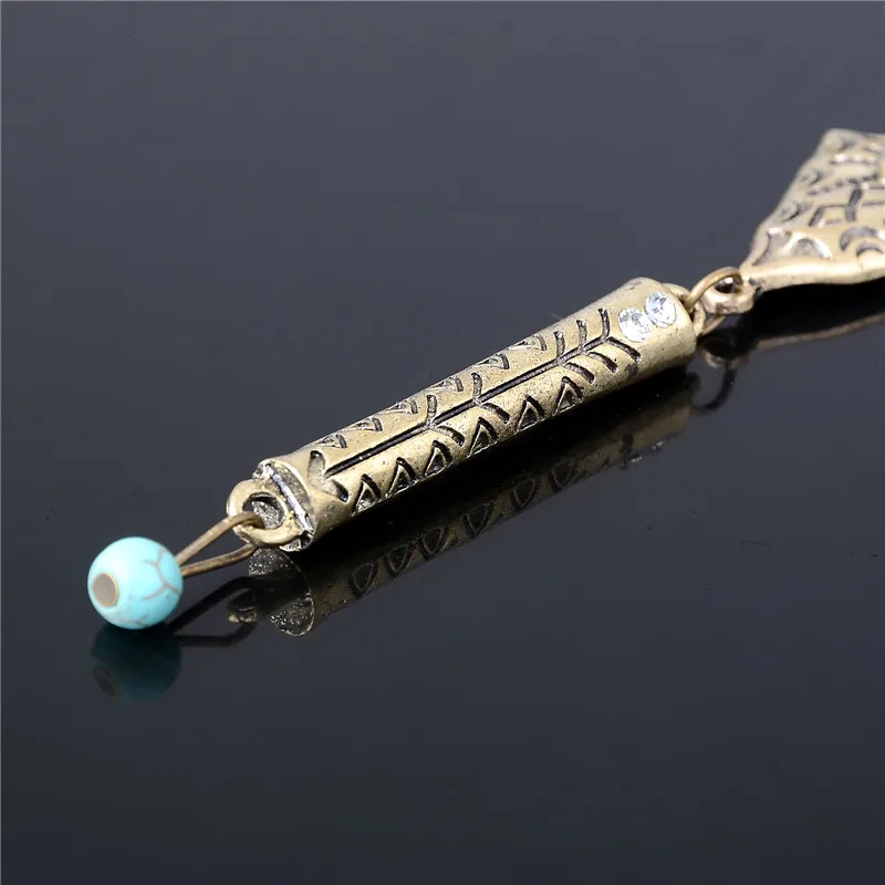 2017 Pinksee новый дизайн винтажная стрела металл натуральный камень кулон ожерелье