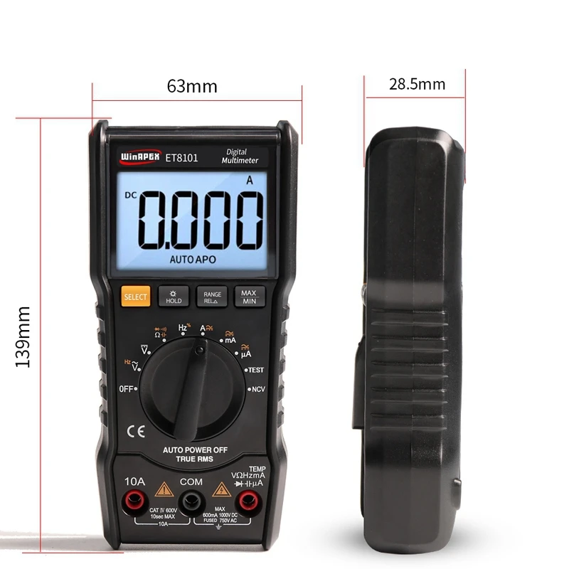 Цифровой мультиметр WINAPEX тестер 3 5/6 1000V 10A AC DC 6000 True RMS цифровой