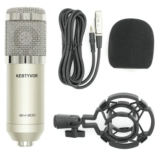 

Dynamic Condenser Wired Microphone Mic Sound Studio for Singing Recording Kit KTV Karaok With Shock Mount