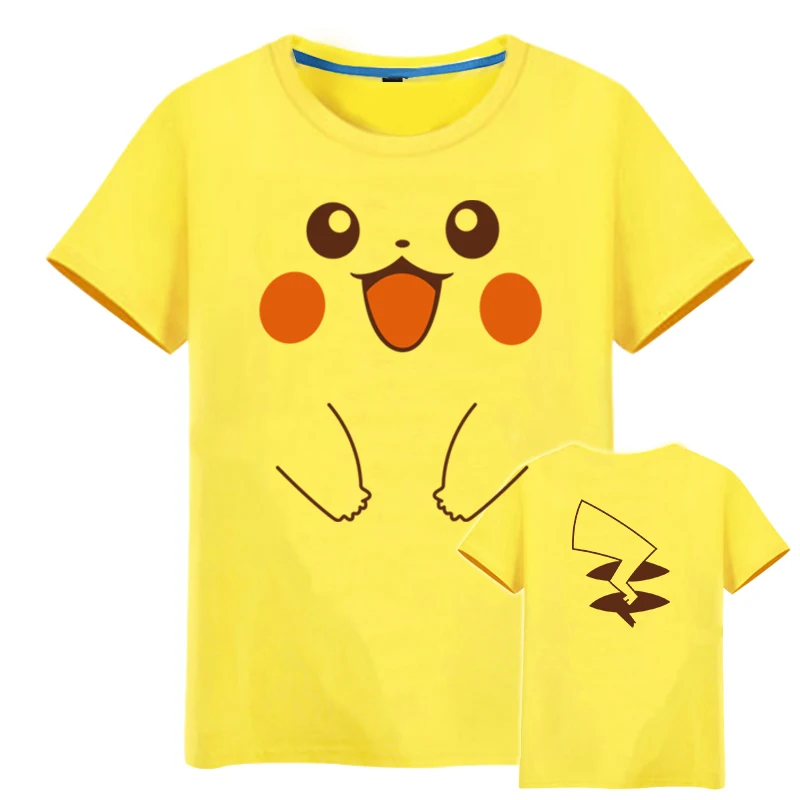 Новой pokem Go Пикачу Косплэй костюм желтый женские летние с коротким рукавом
