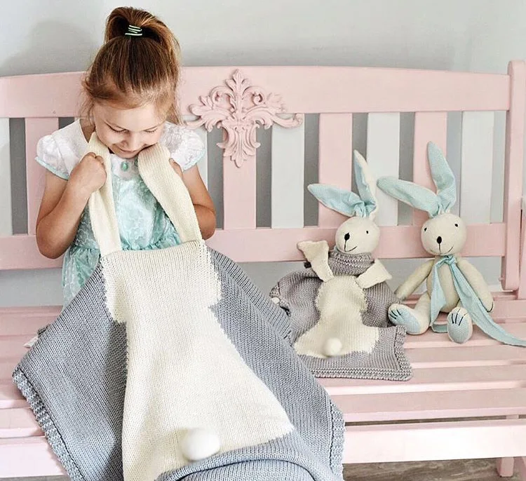 Лидер продаж детское одеяло LILIGIRL пижамы вязаное в виде кролика постельное белье