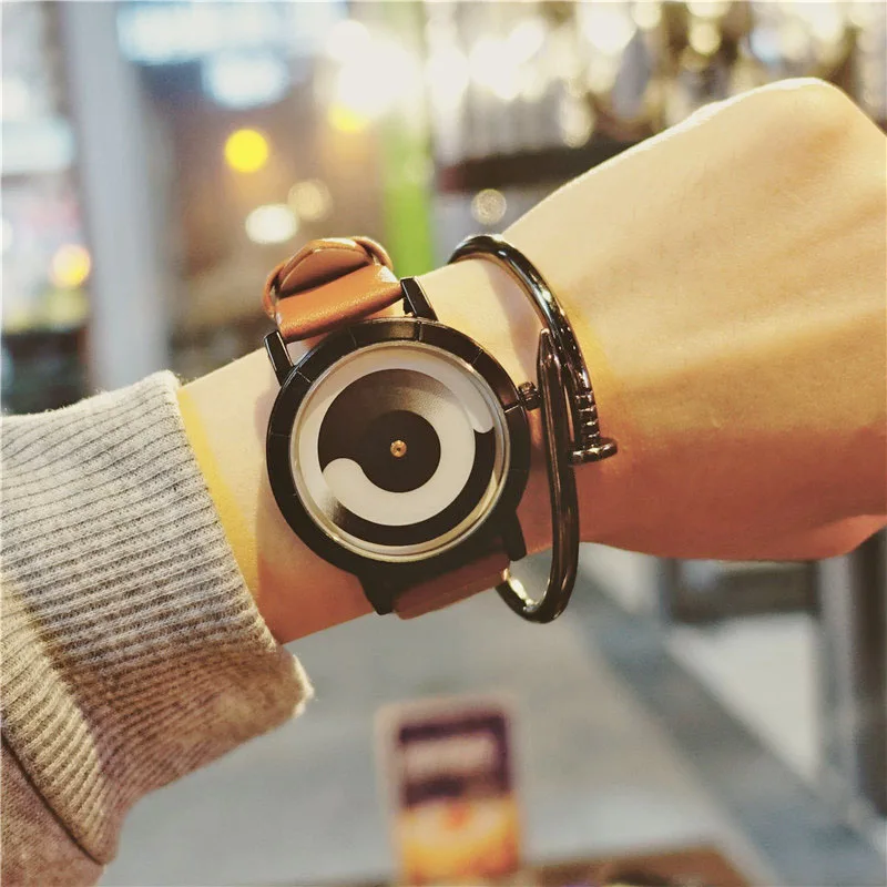 Мода личность женщины часы кожа Высокого качества кварцевые наручные