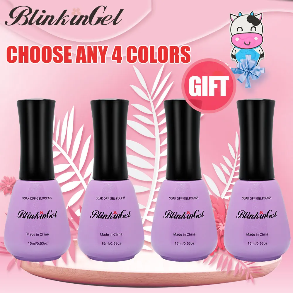 BlinkinGel 1 шт. стойкий гель для ногтей 29 цветов УФ полуакриловый Lucky Nail лак 15 мл