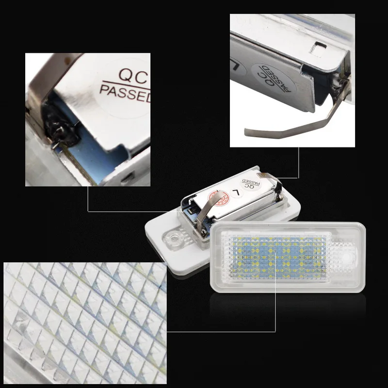 

2 pcs 3W LED License Plate Light 18 SMD 2835 Car Auto Luggage Courtesy Glove Box Lamp Waterproof For Audi A3 S3 A4 S4 A6