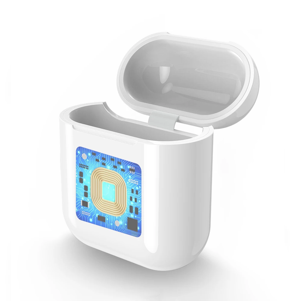 Qi беспроводной зарядный приемник чехол для Apple AirPods 1 2 Bluetooth гарнитура