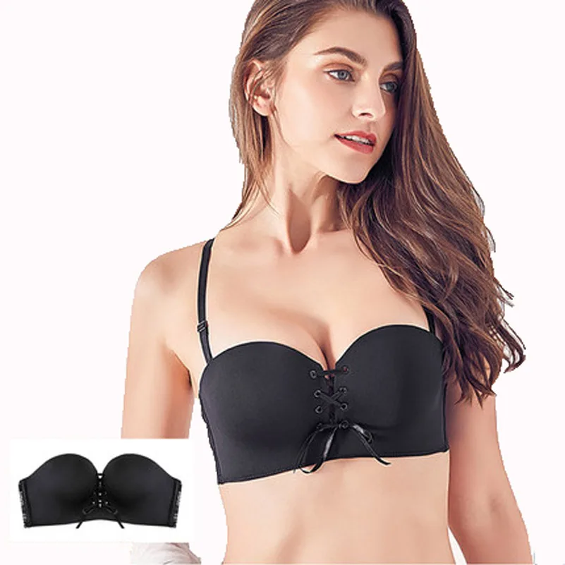 

Seamless Small breast Push Up bra sexy belt pull B female dress Convertible Bra rope Bandage LB female dress wedding Bra