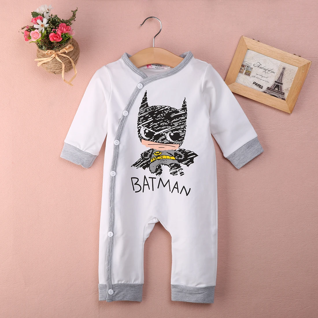 IMCUTE с веревкой и мультяшным рисунком, для младенцев, для новорожденных, комбинезон с длинными рукавами комплект одежды для маленьких мальчиков из одного предмета для девочек Бэтмен боди