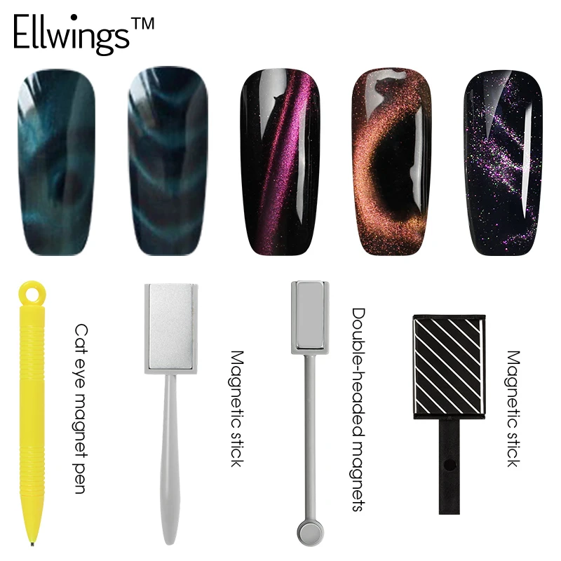 Ellwings сильный двуглавый магнитная палочка для кошачьих глаз лак ногтей DIY Дизайн