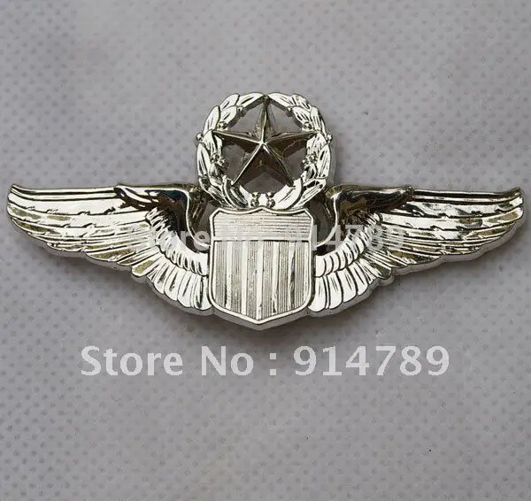 ВВС США военное командование пилот металлический значок WINGS PIN 32208|pin calculator|badge holder