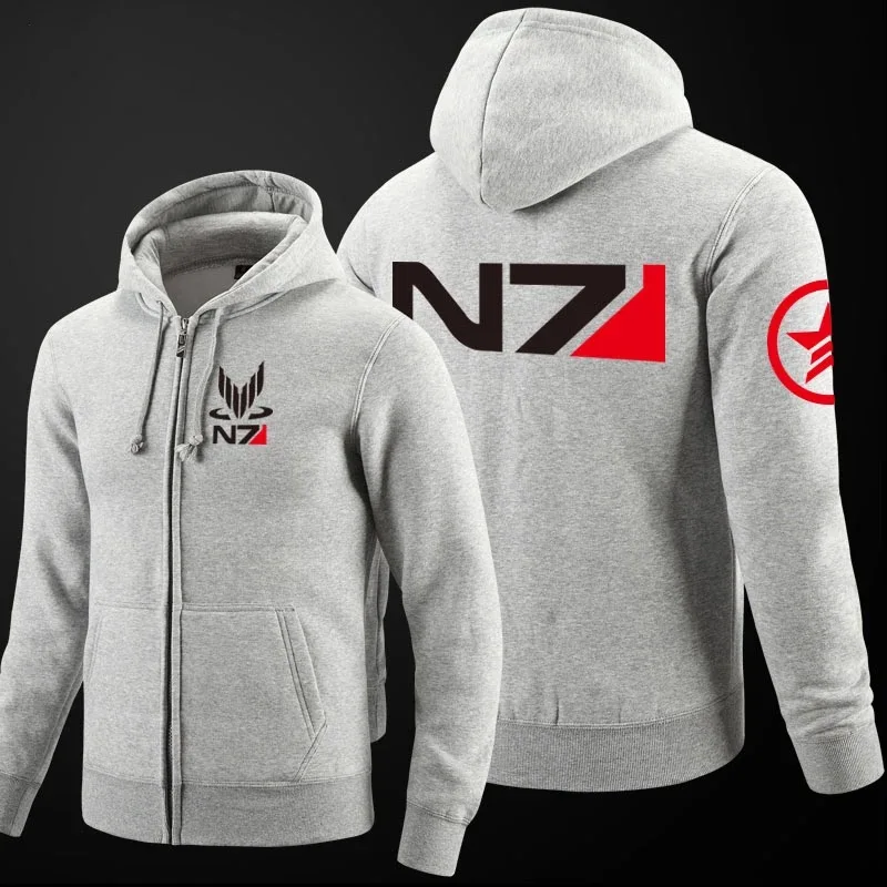 Mass Effect кардиган толстовки N7 бархат толстовка на молнии осенние и зимние кофты