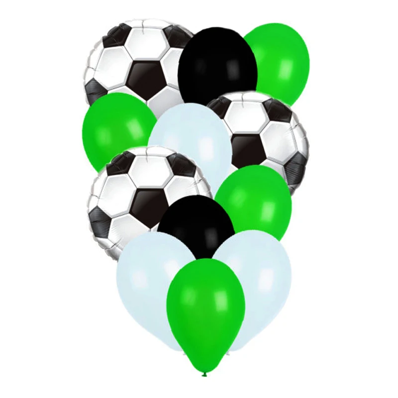 

Hot 10Pcs Football Soccer Balloon Green Round 18inch 45cm Foil Balloons Boy Birthday Party Kids Celebrate Toys Party Favors