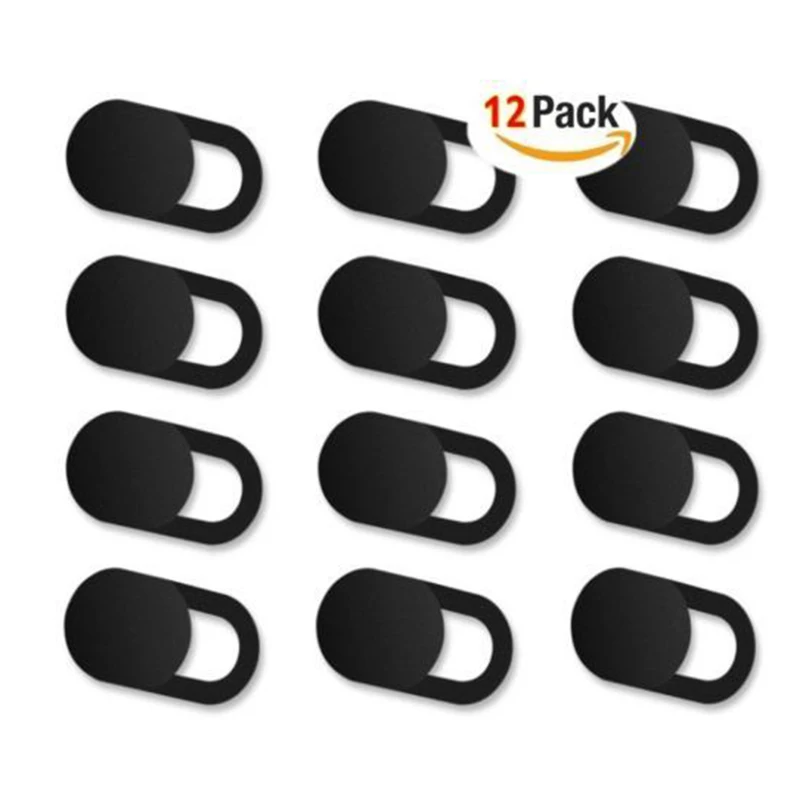 

12pcs/Kits Plastic Sliding Black Webcam Cover lens Cap 0.026in Ultra-Thin Web Camera Cover for Macbook Laptop Pro Tablet
