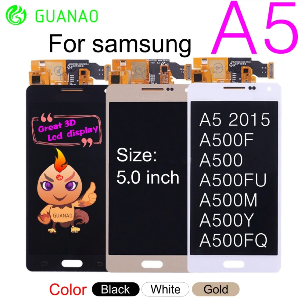 ЖК-дисплей с сенсорным экраном в сборе для Samsung Galaxy A5 5 0 A500 Diplay A500FU A500M A500Y A500FQ |