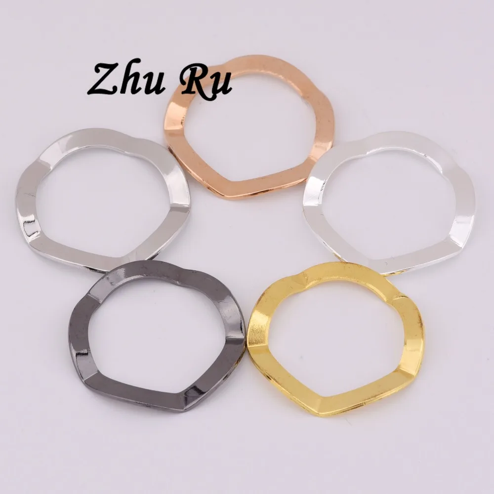 10 шт./лот ZHU RU 25 мм медные DIY аксессуары волнистые пончики плавающие кольца для