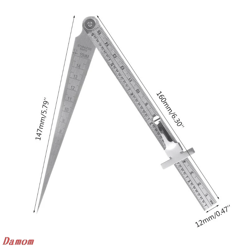 

Stainless Steel Taper Welding Feeler Gauge Gage Depth Ruler Gap Hole Inspection For Measurement Tool
