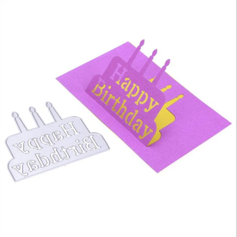 

SCD517 Happy Birthday Metal Cutting Dies For Scrapbooking Stencils DIY Album Cards Decoration Embossing Folder Die Cuts Mold New