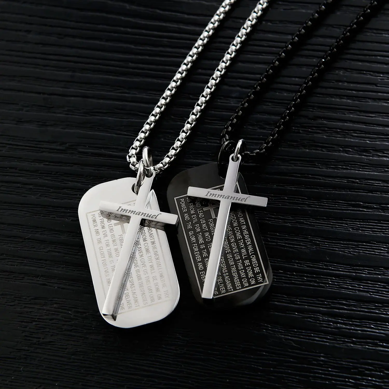 

mercy jesus Fashion Classic Cross Titanium Steel Pendant Christian Necklace