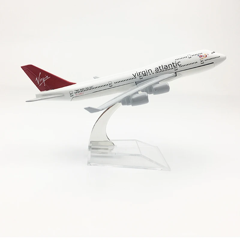 Virgin atlantik uçak modeli Boeing 747 uçak 16CM Metal alaşım diecast 1:400 uçak modeli oyuncak çocuklar için ücretsiz kargo