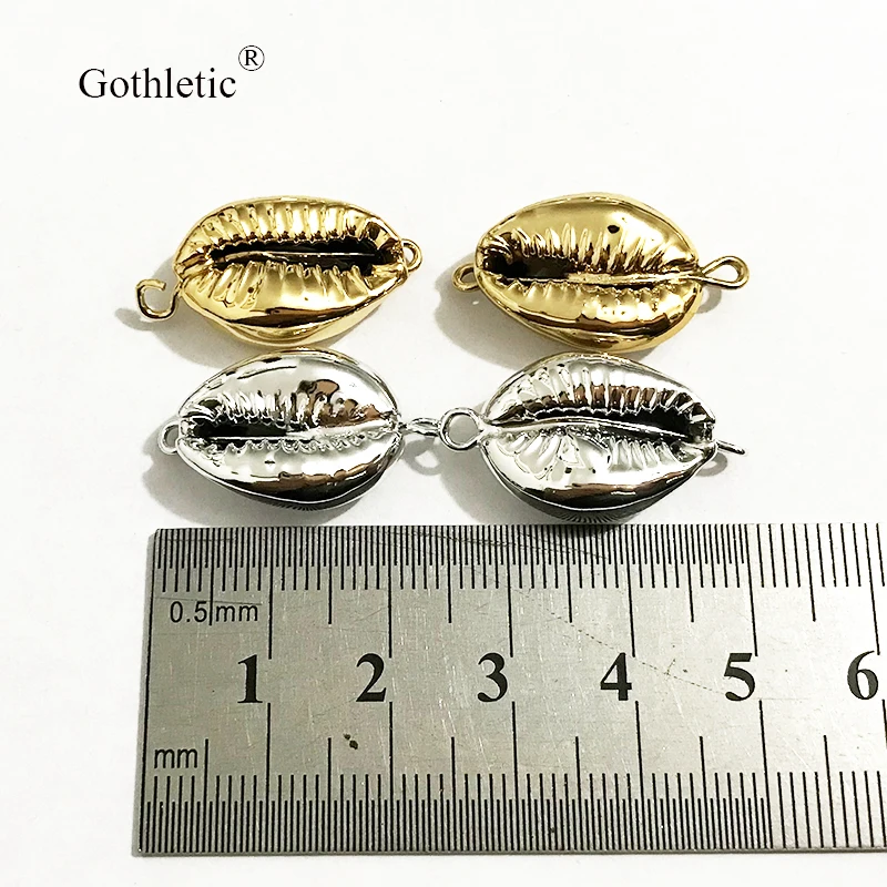 8 шт./лот 14x20 мм золото/родий цвет натуральный Пука Cowrie Shell свободные бусины с