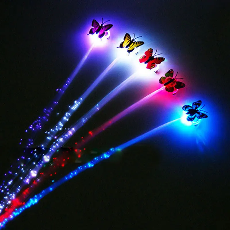 Новинка 2018 светодиодная цветная бабочка светящаяся тесьма для волос вспышка