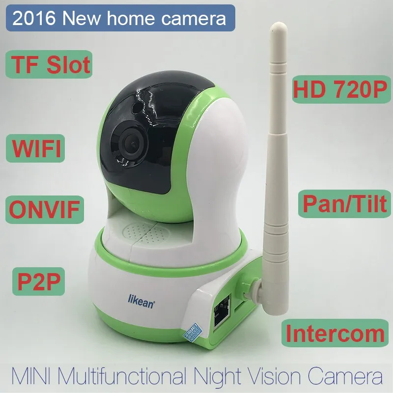 LIKEAN Ip-камера Baby Monitor 720 P Беспроводной WI-FI Pan/Tilt Onvif Wi-Fi Камера PTZ P2P Технологии для