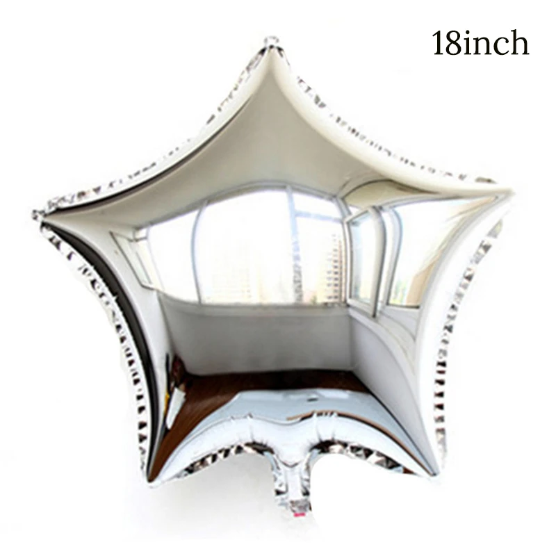 1pcs silver star 1 шт. 24 дюймов сердце надувные шары из алюминиевой фольги Большой любовь Baloons День Святого Валентина День рождения шары для свадебного украшения Air баллоны - Цвет: 1pcs silver star
