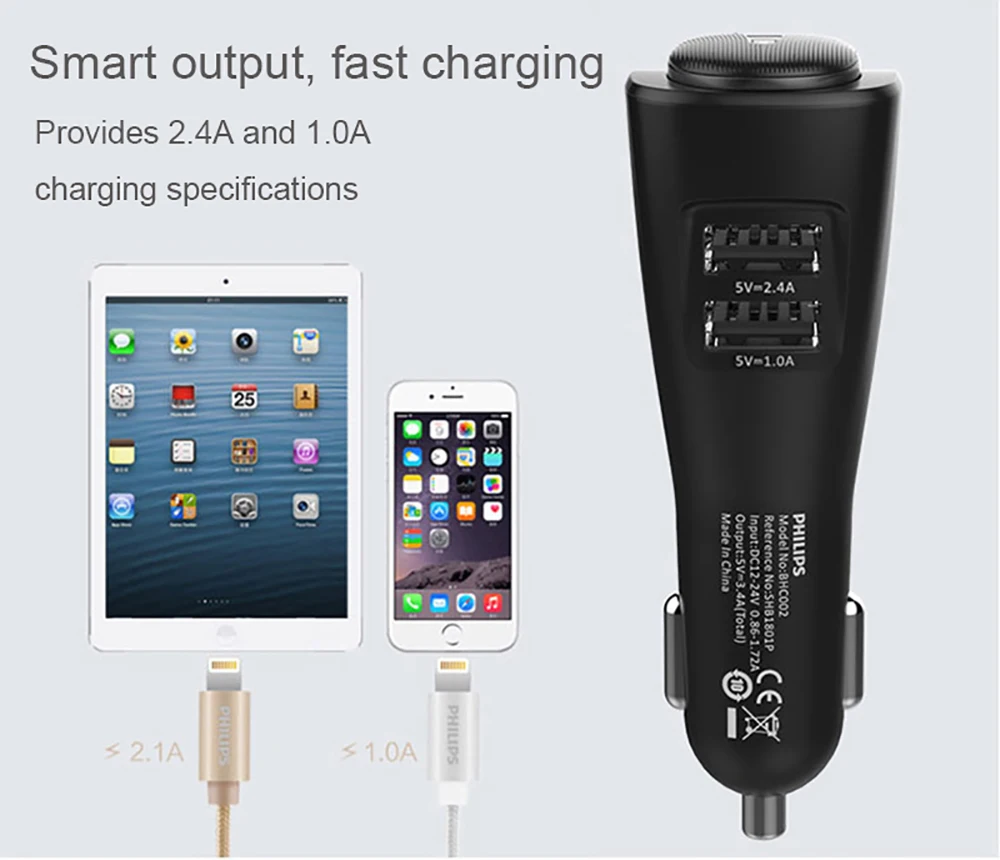 Автомобильный комплект Philips SHB1801P, bluetooth-гарнитура с выходным током 1A/2.4A, Bluetooth 4,1, наушники для бизнеса