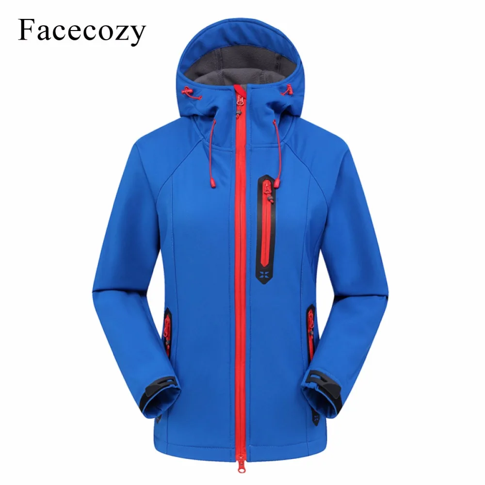 Женская зимняя куртка из флиса с капюшоном Facecozy для походов кемпинга рыбалки
