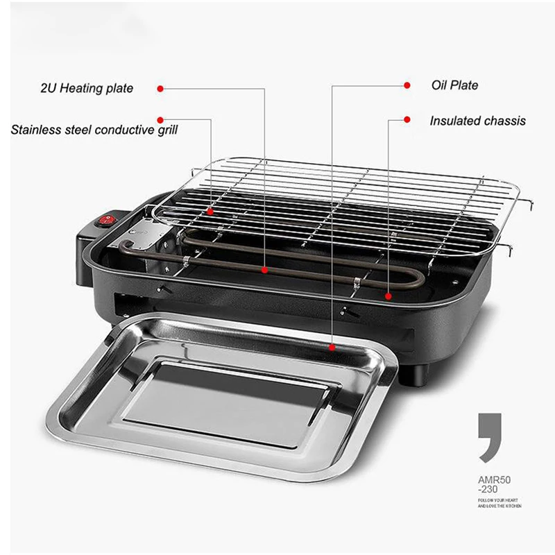 kbxstart 220v multifunction electric griddles smokeless barbecue teppanyaki bbq roasting pan barbecue stove machine roaster free global shipping